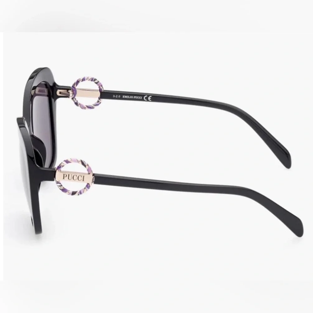 Emilio Pucci Black Oversized Cat-Eye Sunglasses
